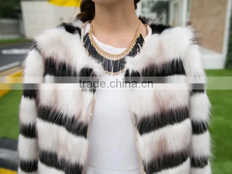 2017 new arrival latest coat design for women wear vintage faux fur coat