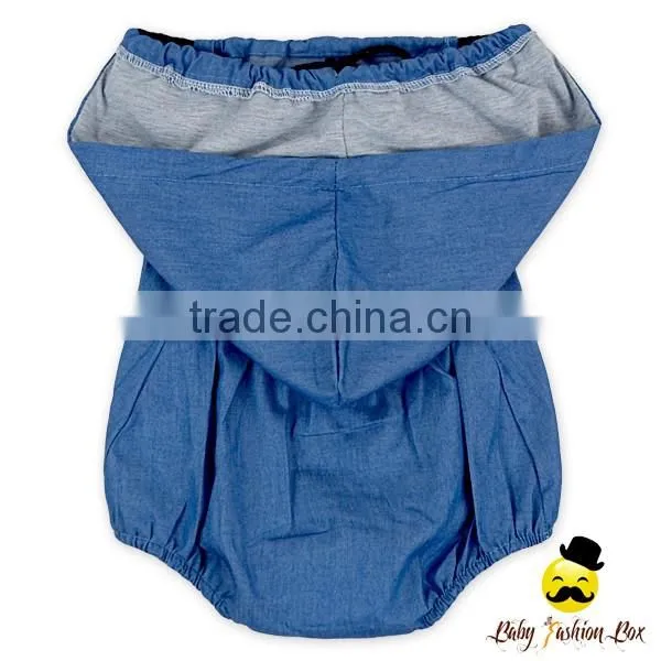 HYB172 Yihong 2017 New Design Designer Punjabi Suits Denim Hooded Toddle Girls Casual Wear Baby Girl Romper