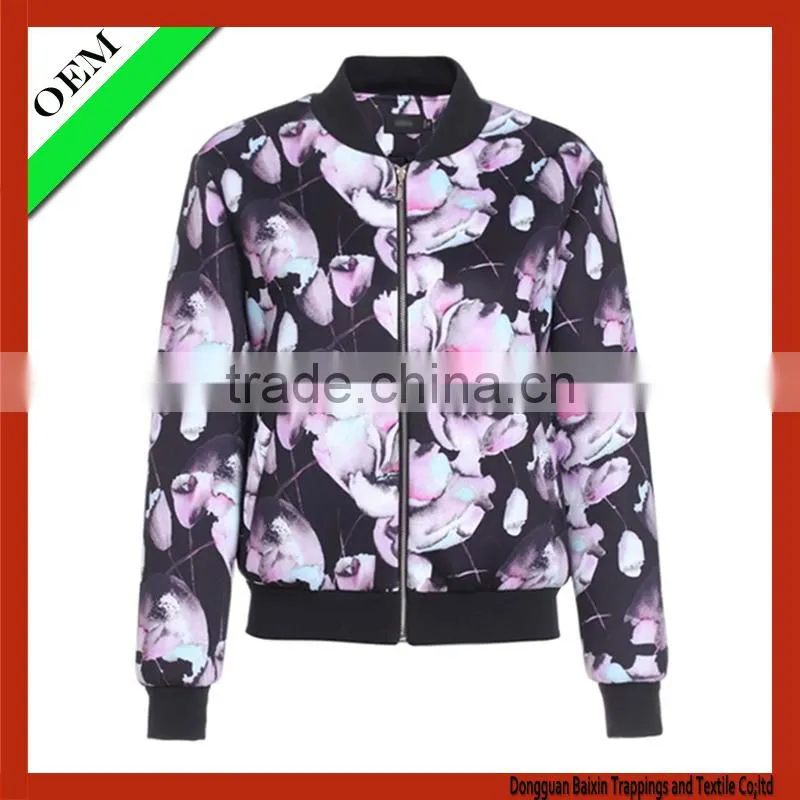 OEM High quality fashion men Hoodie/ women fashion jacket/ women coat with flower print