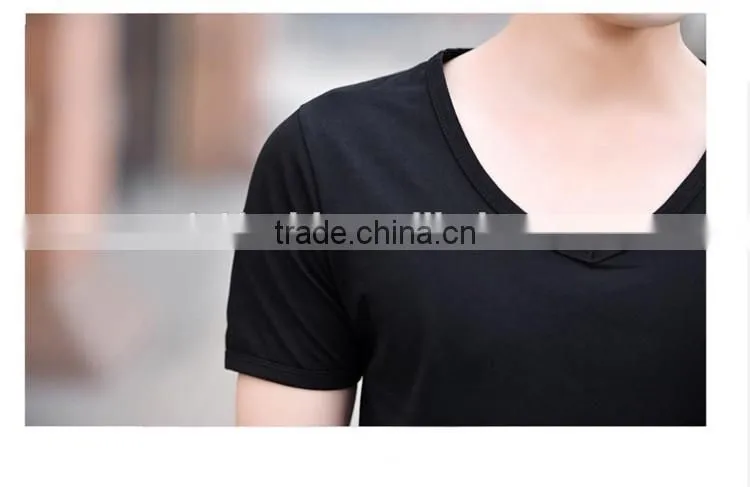 wholesale comfort super soft v-neck blank cheap men fitted 100% preshrunk combed cotton t-shirts