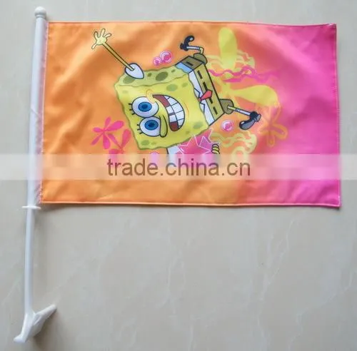 custom polyester car window flag