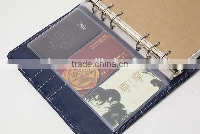 PVC storage bag A5 size bag for planner customizable zipper bag/insert pocket/card holder transparent elastic bag