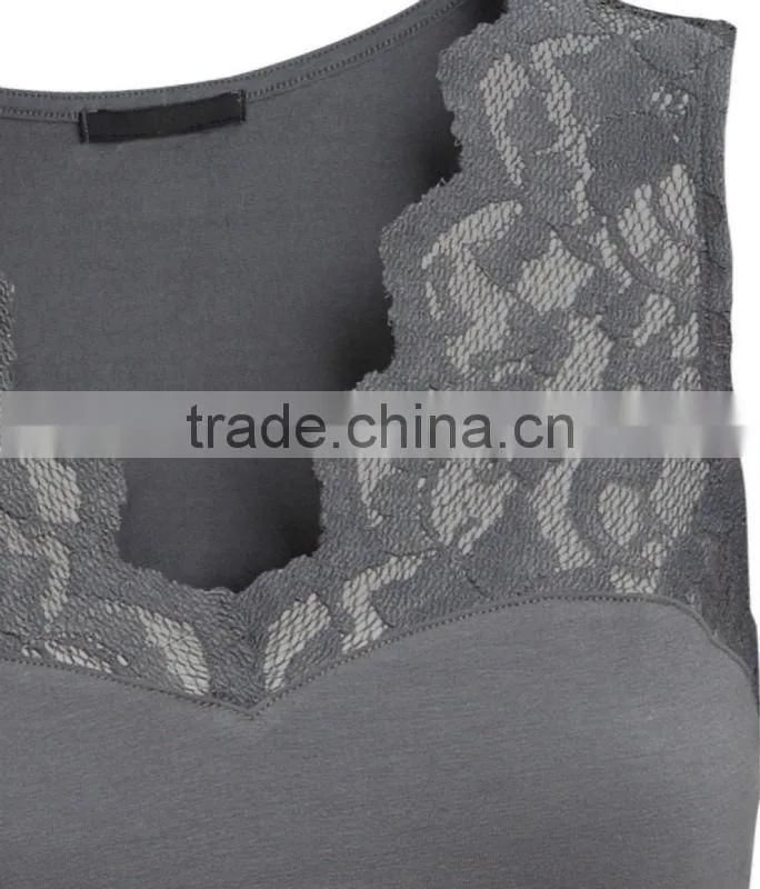 Jersey Tank Top with Lace