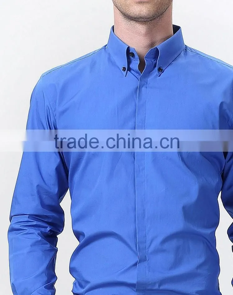 Stylish high collar shirts for men fancy sky blue shirts for men