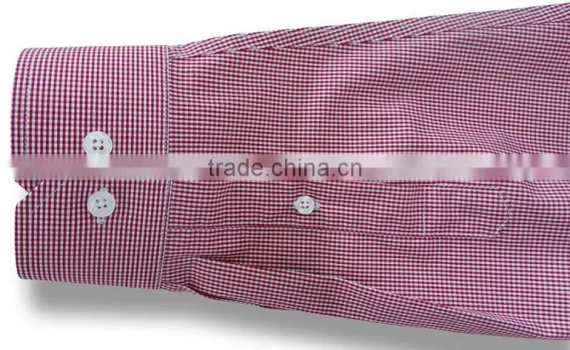 garment 100% cotton new fashion gingham men dress shirt with embroidery men shirt