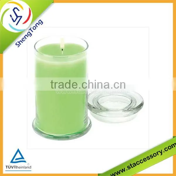 High quality glass candle jar with lid wholesale hot selling
