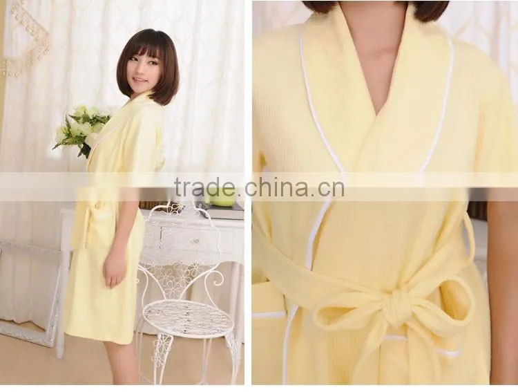 2016 New Design Fashionable 100% Hotel Waffle Bathrobe