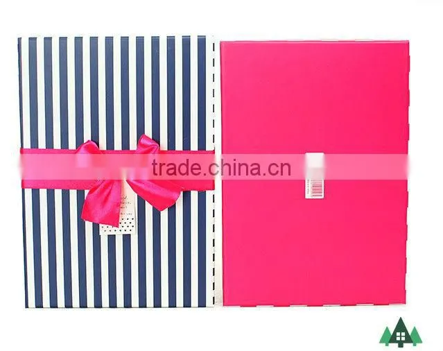 2015 Custom Made Large Decorative Gift Boxes with Bar Strips Printing
