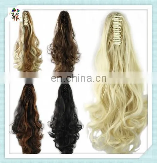 Womens Long Wave Mixed Colors Drawstring Hair Ponytails HPC-0158