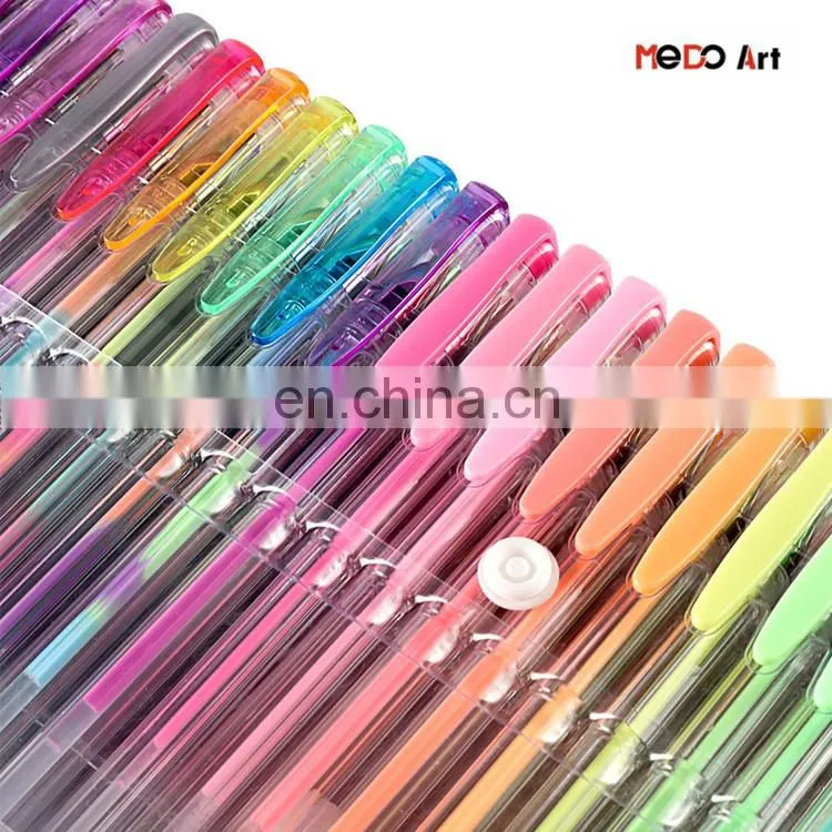 Best Colored Bulk Metallic Glitter Neon gel pens set Gel Ink Pen Set
