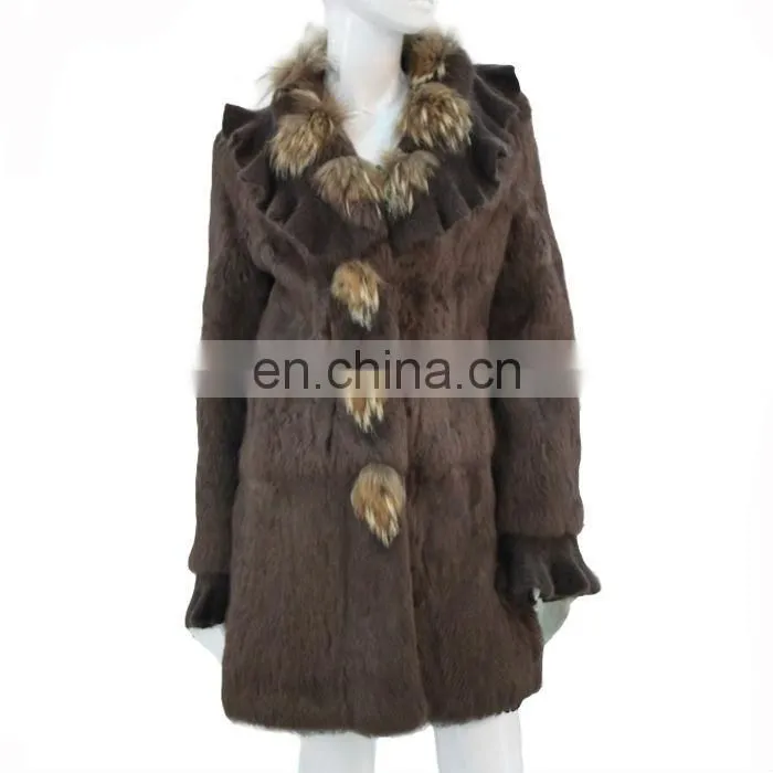 New fashion style real rabbit fur Korean coats for women winter