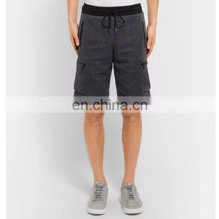 Summer Hot Salea Black and light-grey Tangleweave Slim-Fit Woven Drawstring Shorts