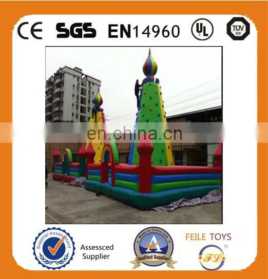 2015 high quality and cheap inflatable rock climbing wall