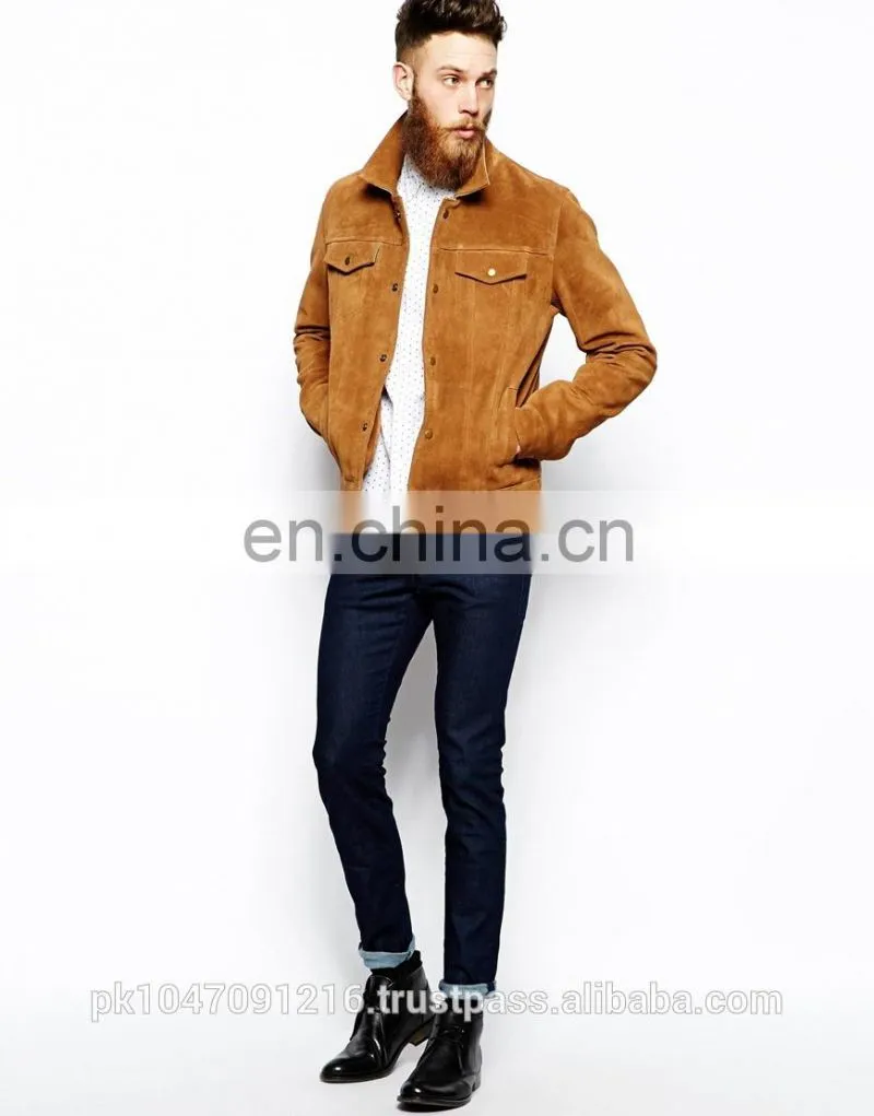 Men's Leather Jacket Latest 2015 design Seude Leather Jacket