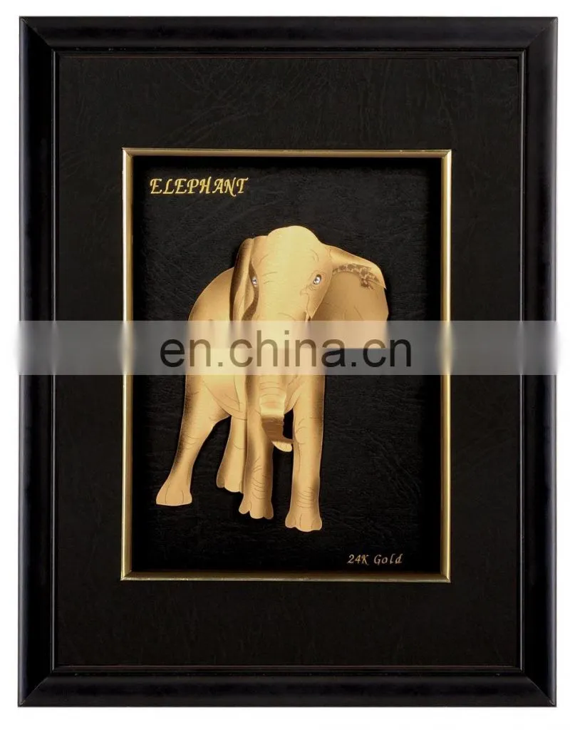 Animals designed Parrot 3D gold leaf frame picture best for home decoration or gift