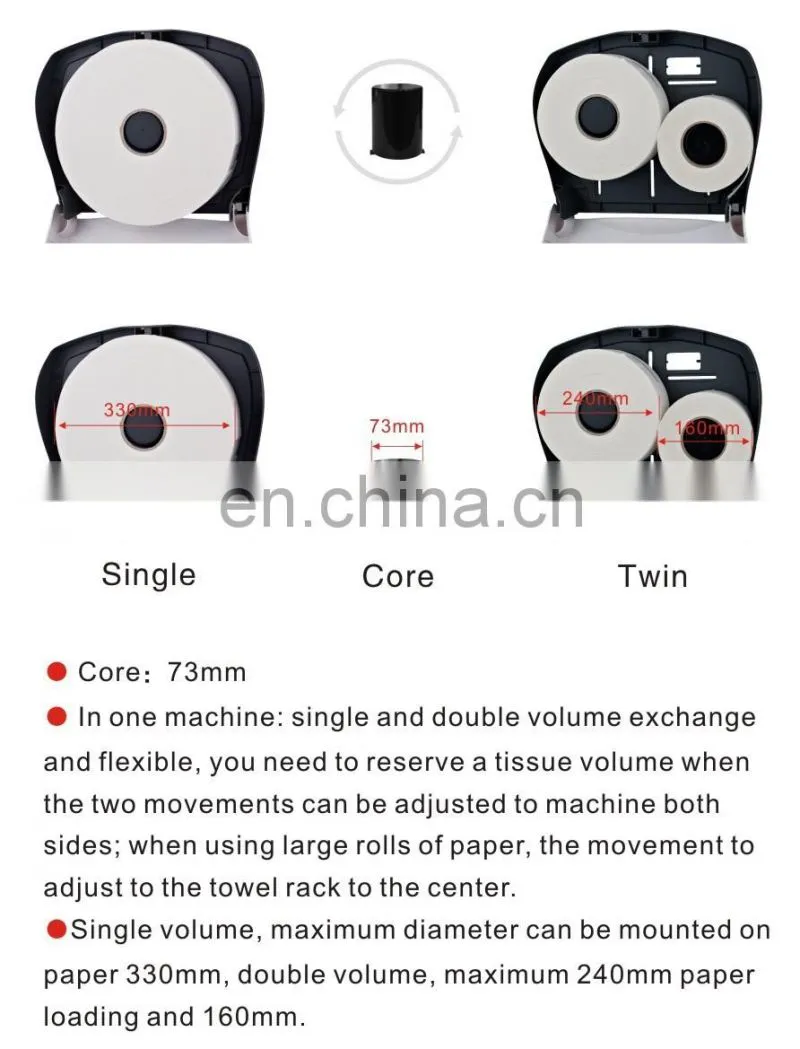 ABS Jumbo Roll Manual Hand Tissue Paper Towel Dispenser CD-8103B