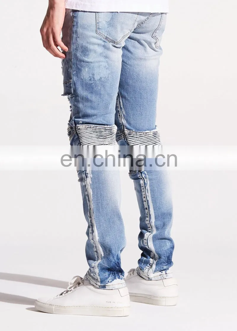 DiZNEW WHOLESALE BIKER DENIM OEM MENS JEANS SKINNY FOR MEN