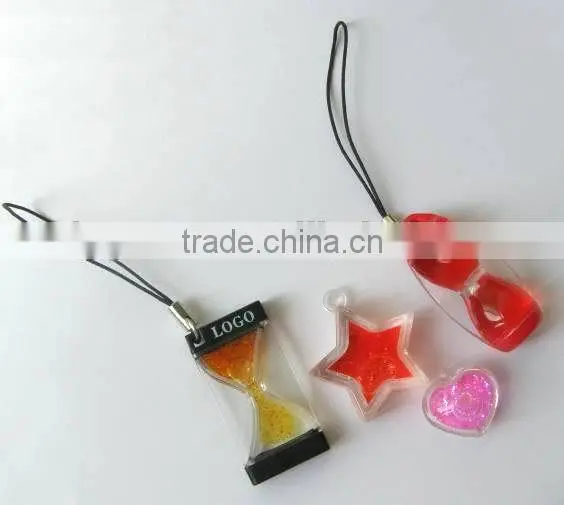 Acrylic Liquid Bubble Sand Timer Hourglass Keychain