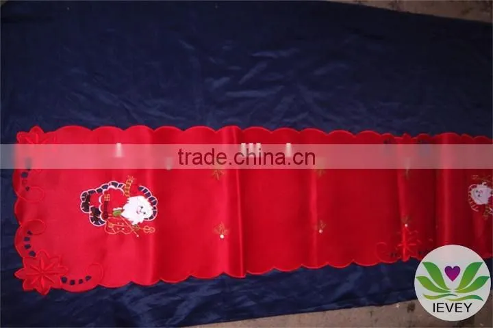 New arrival high quality table cloth embroidered table cloth wedding tablecloth christmas design fabric tablecloth