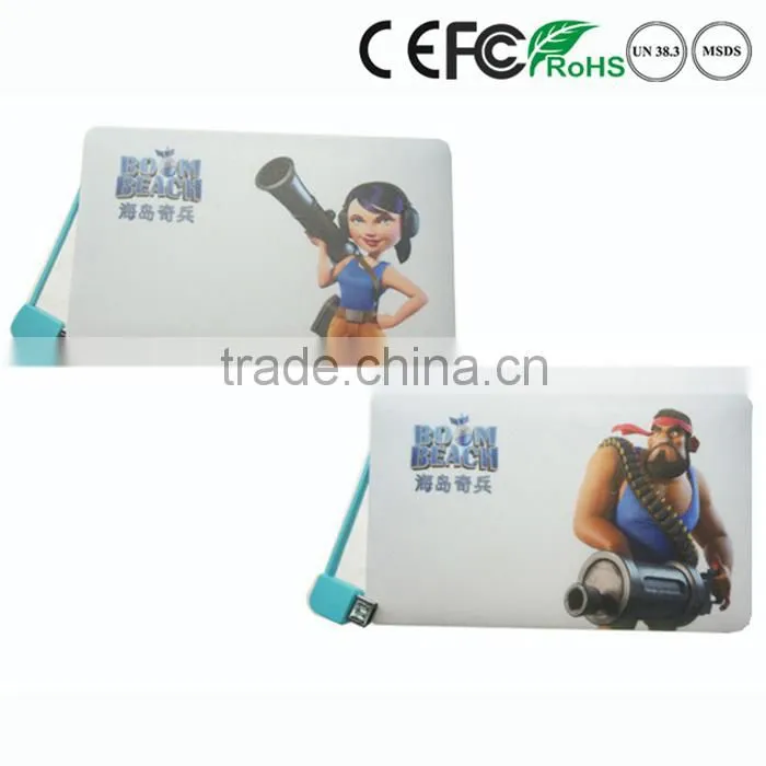 Ultra thin custom 2500mah power bank credit card size