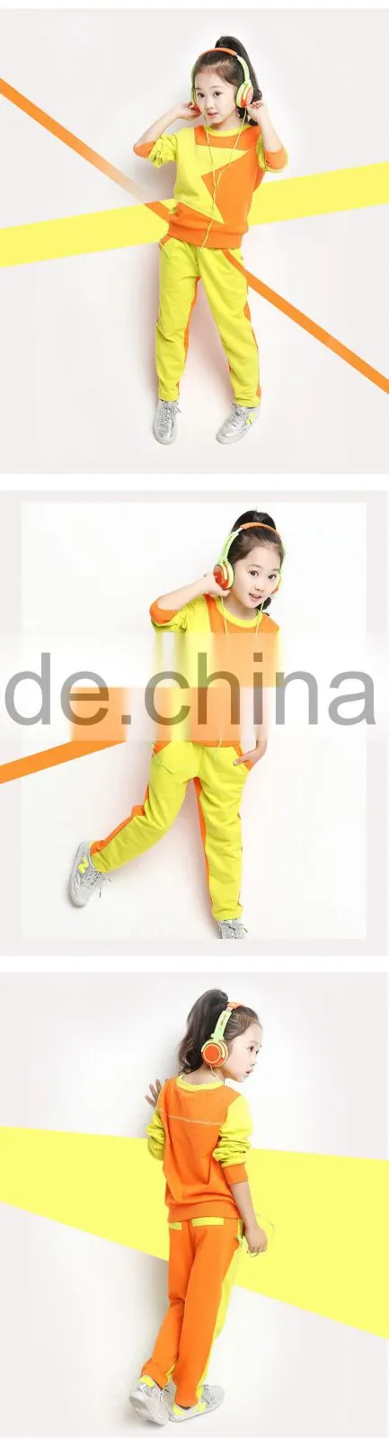 Children Sports Wear Plain T-Shirt and Sport Pants / Wholesale Clothing Made in China Jiangxi Nanchang Factory