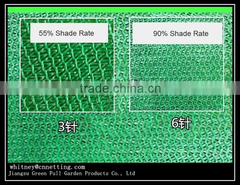 55%-90% Shade Rate HDPE Shade Net Sun Shade Cover Netting With Edger and Hole Ring