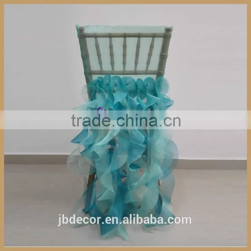 C009R1 cheap organza ruffled chair cover wedding