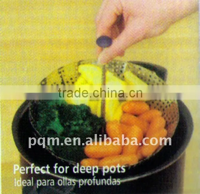 Senior durable stainless steel collapsible steamer basket 002A