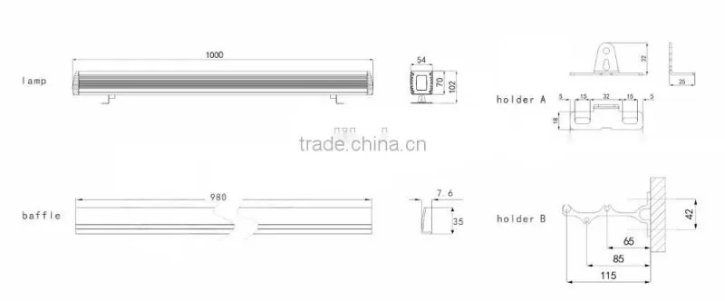 High Quality Outdoor IP65 Waterproof 24x1W DMX RGB Color Chasing LED Wall Washer