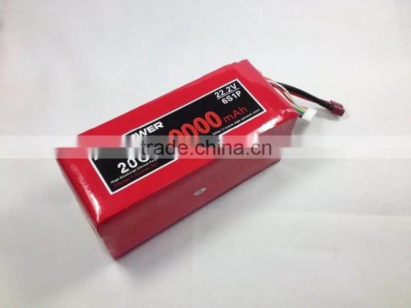 AGA POWER 25C 22.2V 22000mah li-polymer battery for RC DJI S900 drone fpv, with EC5 connector