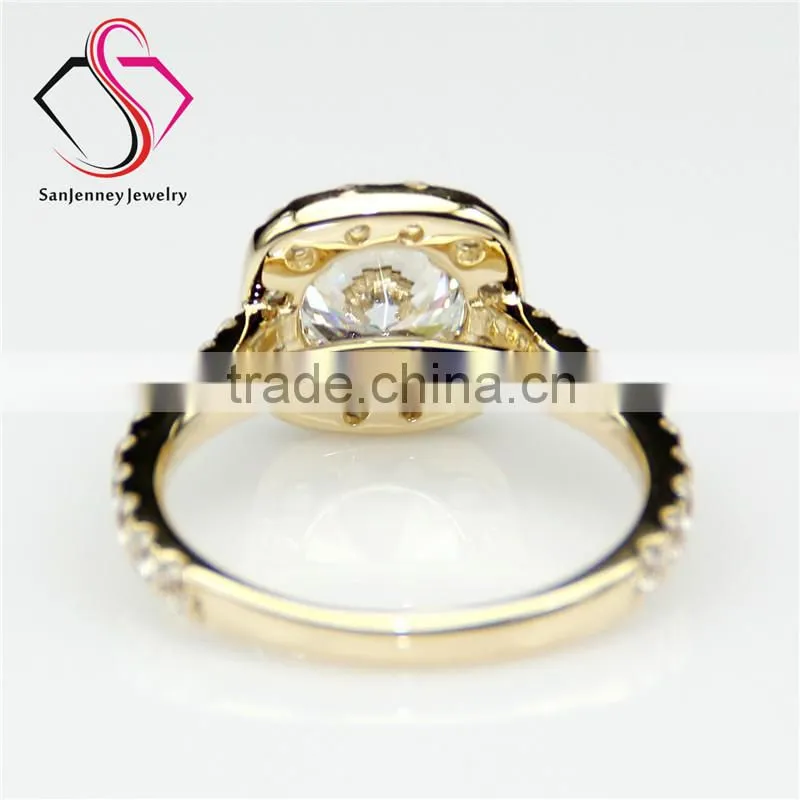 Round Brilliant Cut Moissanite 1CT 6.5mm Center Halo Style 14k 18k White Yellow Gold Diamond Engagement Ring