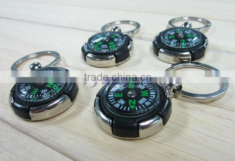 Metal Keychain Compass Luggage Portable