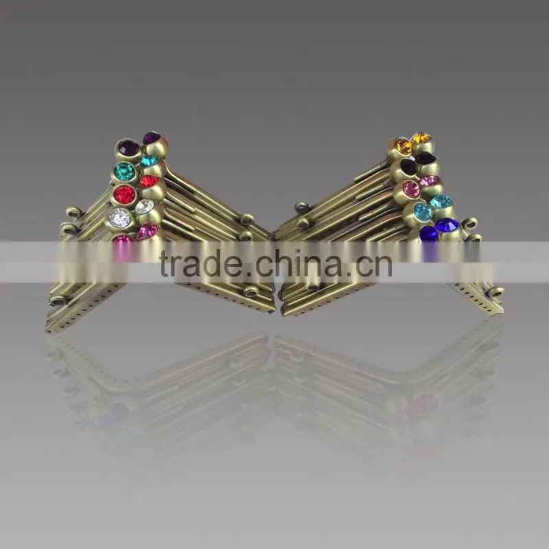 21*12CM colourful diamond kiss lock phone case frame sew in triangle purse frame for phone