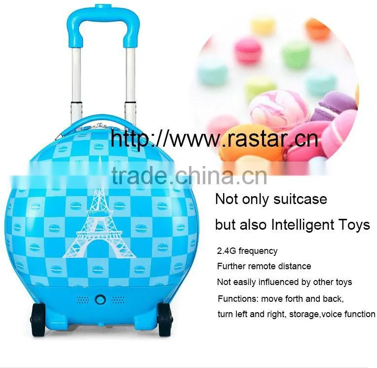 ABS plastic Suitcase type kids travelling trolly bag radio control luggage