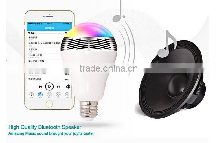 changeable colour E27 Led Bulb Lamp Bluetooth Speaker With Remote Control