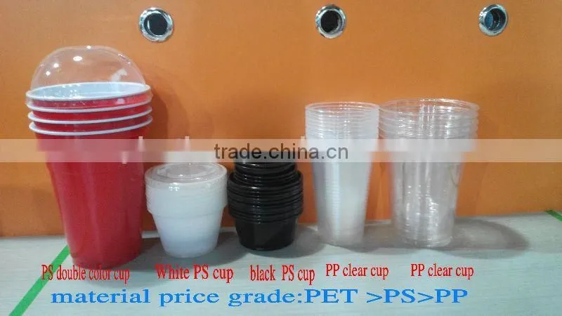raw materials for disposable plastic cup / 650ml plastic cups with dome lid