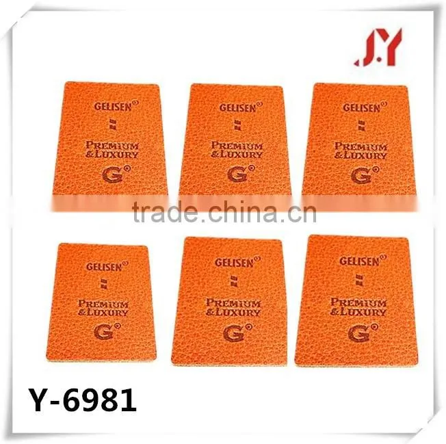 new products embossed leather patches for bag