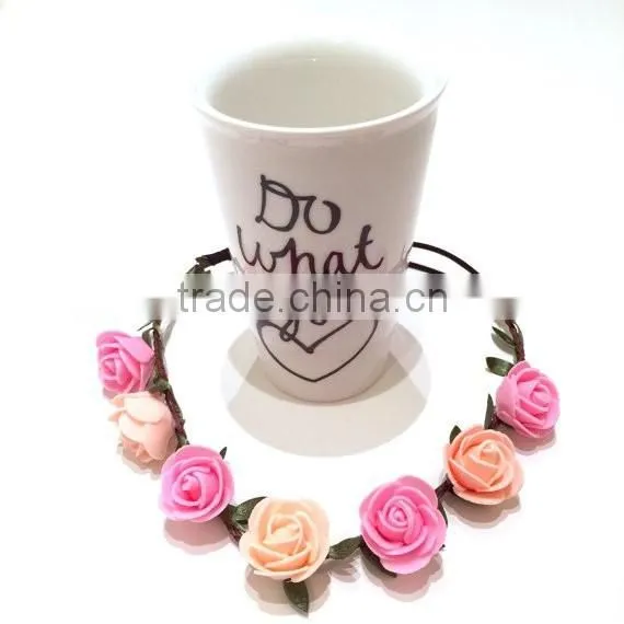 Hot-sales Baby flower Headband Toddler summer flet flower Headband kids flower elastic headband wh-1753