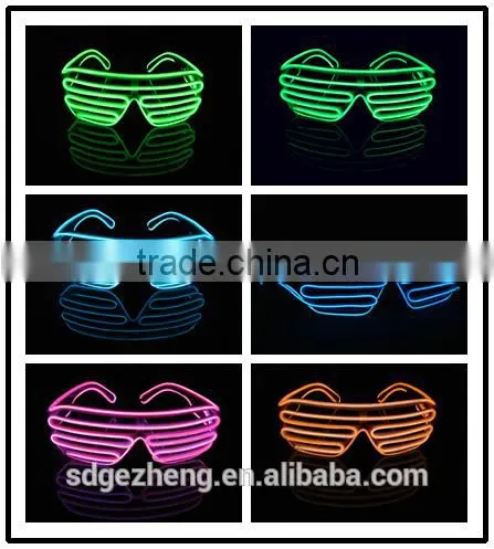 Flashing EL wire glasses glowing in dark for party Christmas Halloween congratualations for wholesale
