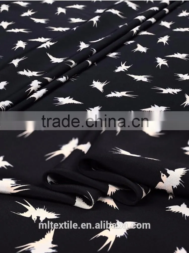 100% Silk Crepe De Chine Woven Beautiful Digital Printing Fabric