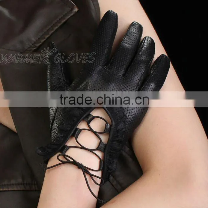 lace trim custom winter gloves