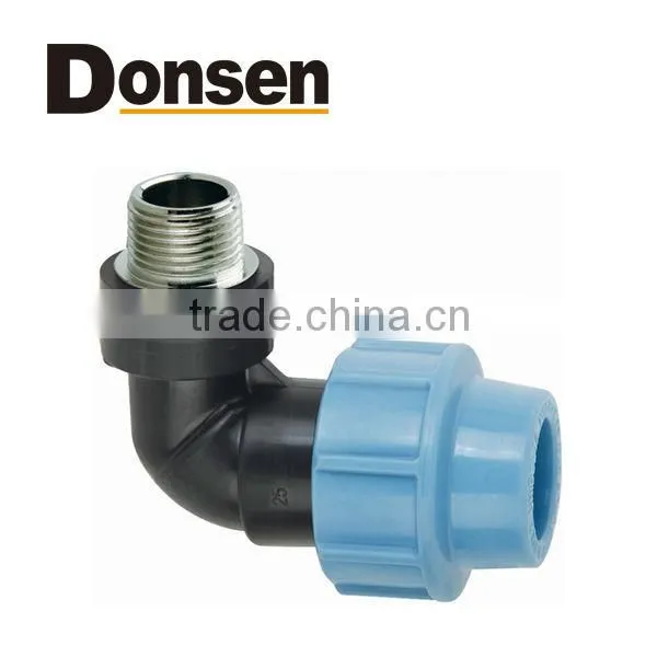 90 degree elbow male with brass threaded insert