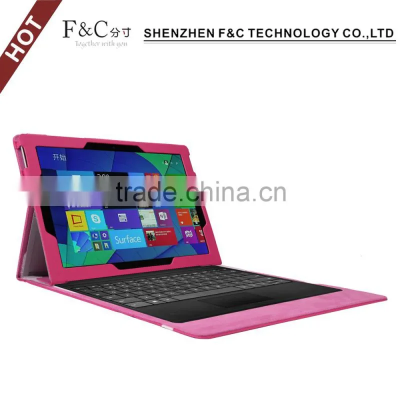 2015 PU Leather Folio Stand Cover for Microsoft Surface Pro 4 Case 12.3 inch