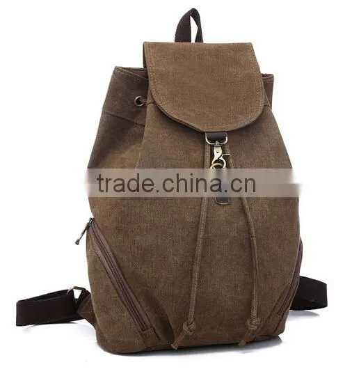 2015 New Design Canvas Drawstring Backpack for Men