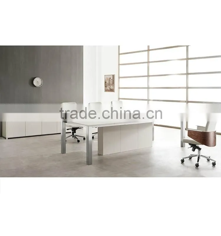 conference modern design white color desk metal wood meeting table