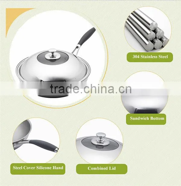 Charms kitchen stainless steel triply mini wok