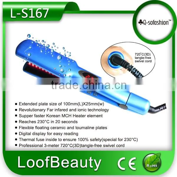 New product for 2016, 1 inch1/4 infrared & negativeion hair straightener