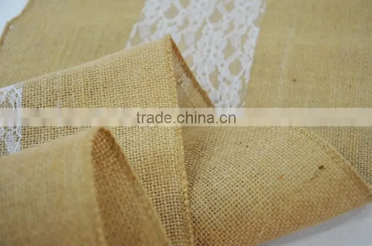 Cheap wedding lace and burlap table runner