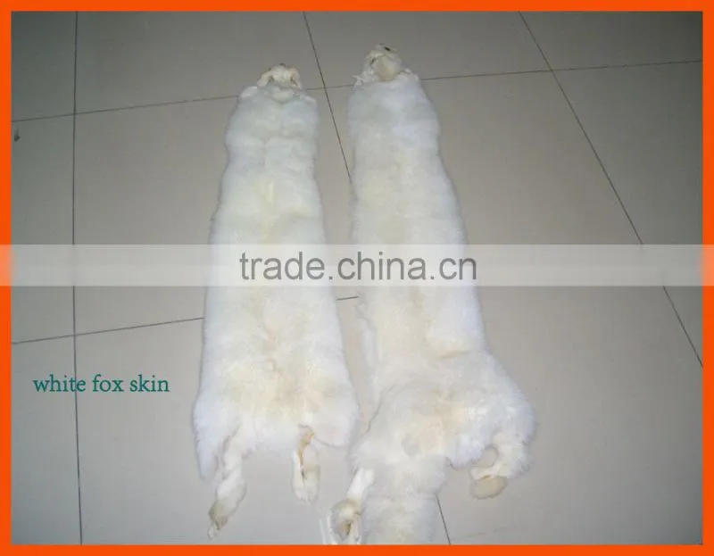 Fox fur skins dyed in different colors