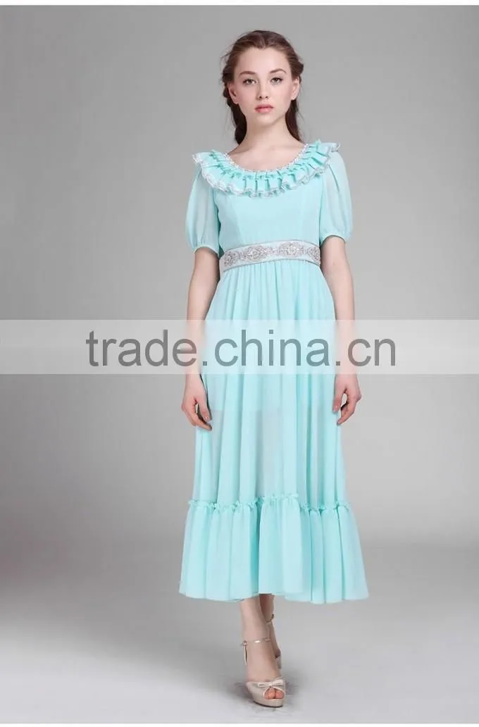 2015 Custom Design Big Size Long Evening Prom Dresses Ladies
